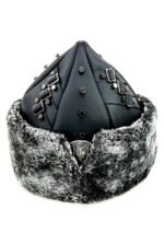 Oghuz Börk Hat – Black & Grey Fur
