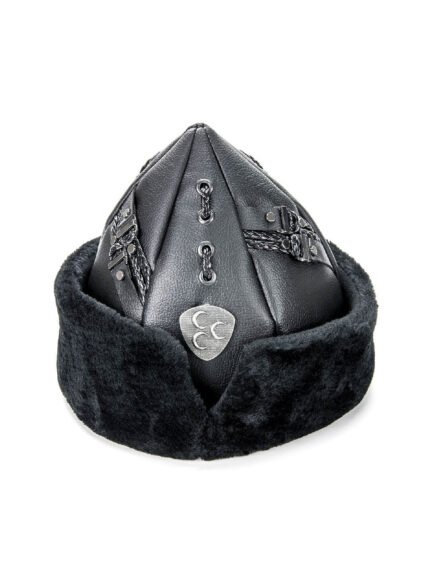 Oghuz Börk Hat – Black, Three Crescent Emblem