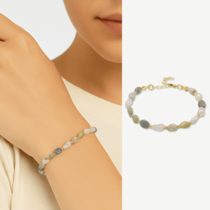 Natural Morganite Bracelet – Gold-Tone Chain