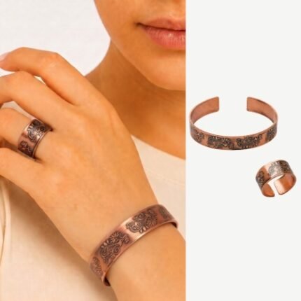 Women's Copper Ring & Bracelet Set – Sprouting Vine
