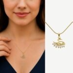 Gold-Tone Swan Necklace – Multicolour Zircon