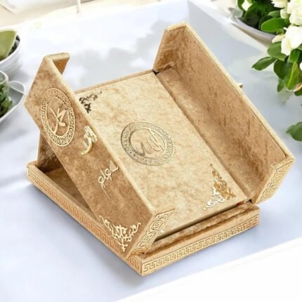 Luxury Velvet Quran with Storage Box & Stand