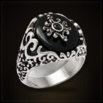 Anatolian Seljuk Motif Onyx Ring – Stainless Steel