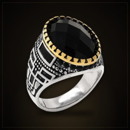 Fortress Wall Ring – Black Zircon, Stainless Steel