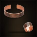 Men's Copper Ring & Bracelet Set – Sunburst Motif