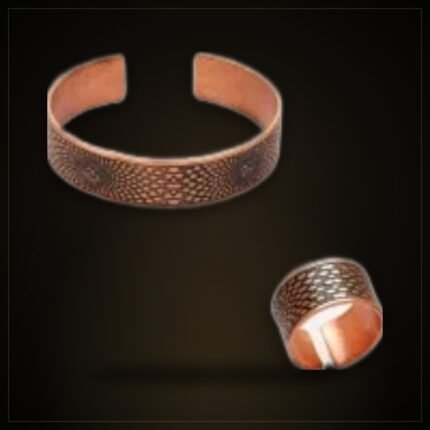 Men's Copper Ring & Bracelet Set – Sunburst Motif