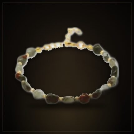 Natural Bloodstone Bracelet – Gold-Tone Chain