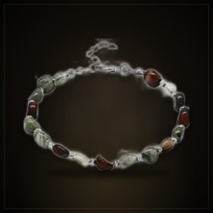 Natural Bloodstone Bracelet – Silver-Tone Chain