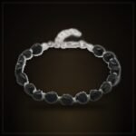 Natural Green Goldstone Bracelet – Silver-Tone Chain