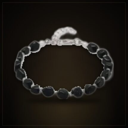 Natural Green Goldstone Bracelet – Silver-Tone Chain