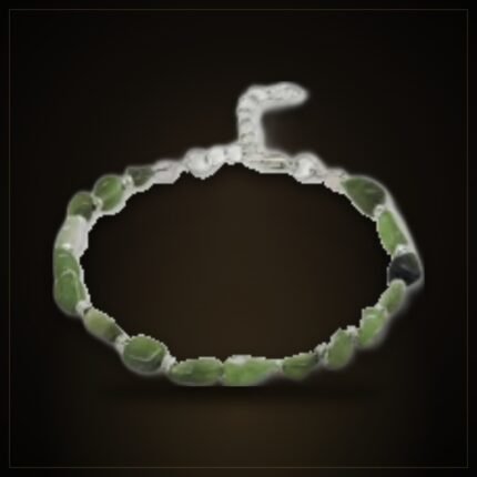 Natural Jade Bracelet – Silver-Tone Chain
