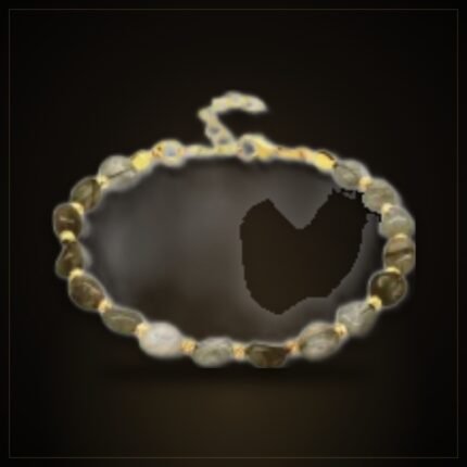 Natural Labradorite Bracelet – Gold-Tone Chain