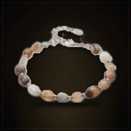 Natural Madagascar Agate Bracelet – Silver-Tone Chain
