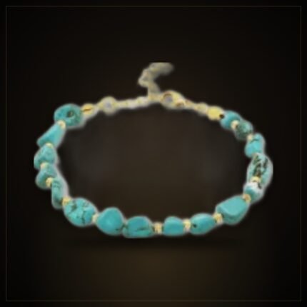 Natural Turquoise Bracelet – Gold-Tone Chain