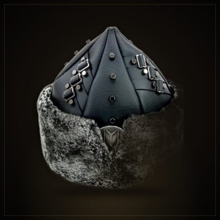 Oghuz Börk Hat – Black & Grey Fur