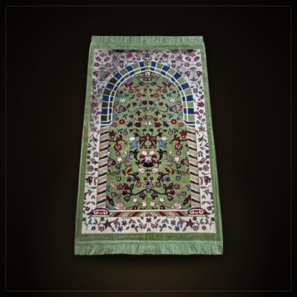 Rawdah Pattern Velvet Prayer Rug