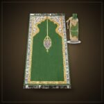 Silky Travel Prayer Rug – Green, with Bag