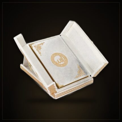 Velvet Quran with Double-Lid Desktop Stand Box