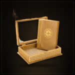 Velvet Quran with Gold Glass-Top Rahle Box