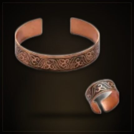 Women's Copper Ring & Bracelet Set – Ivy Scroll