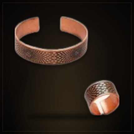 Women's Copper Ring & Bracelet Set – Sunburst Motif