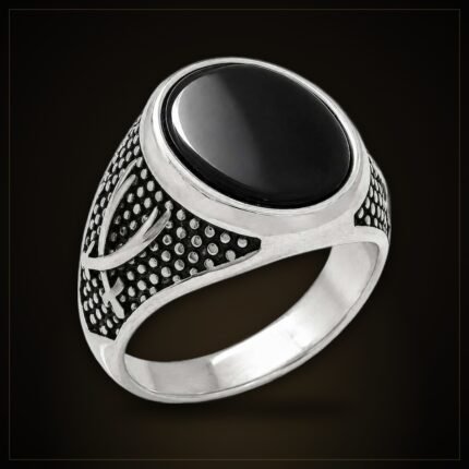 Zulfiqar Onyx Ring – Stainless Steel