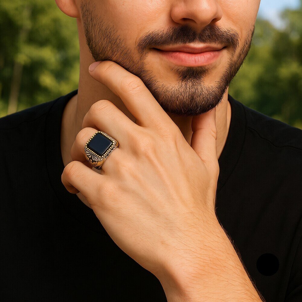 Seljuk eagle onyx ring