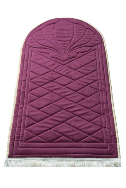 Quilted Memory Foam Prayer Rug – Burgundy