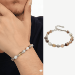 Natural Madagascar Agate Bracelet – Silver-Tone Chain